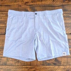 NWT George Mens Sz 44 Twill Shorts Above the Knee Moisture Wicking Heather Blue